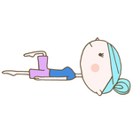 もも上げ運動　右　Raised right thigh exercise.